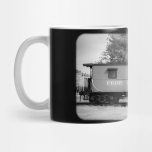 Lone Caboose in Black and White Mug